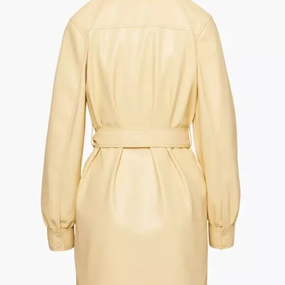 ARITZIA Wilfred Caroline Belted Vegan Leather Dress in Wheat Size 2XS - Picture 5 of 8
